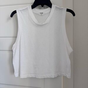Re/Done White Cropped Tank Top